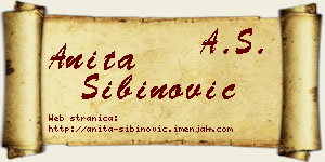 Anita Sibinović vizit kartica